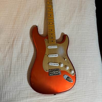 Fender Fender Custom Shop 55 Dual-Mag Stratocaster Journeyman Relic Maple Fingerboard Limited-Edition Electric Guitar Super Faded Aged Candy Apple Red 2019 - Super faded aged candy apple red image 5
