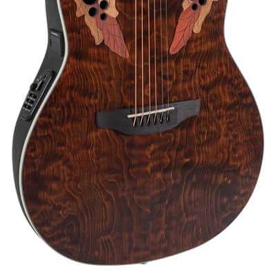 Ovation CE48P Celebrity Series Elite Plus Super Shallow Acoustic-Electric Guitar Tiger Eye image 1