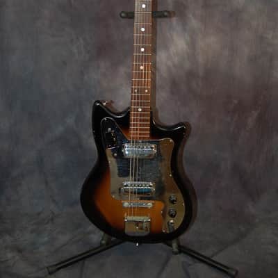 Maier by Guyatone Two Pickup Mirror'd Pickguard Solid Body Original Case 1960's Sunburst image 1