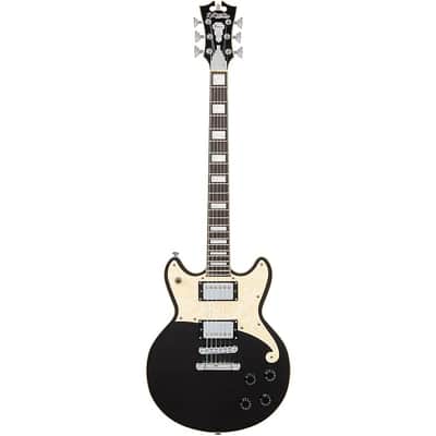 D'Angelico Premiere Series Brighton Solid Body Electric Guitar Double Cutaway Stopbar Tailpiece Regular Black Flake image 3