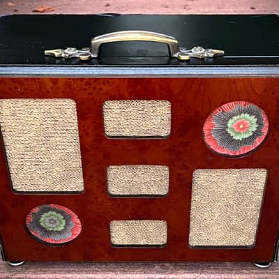 Rotary Connection 1x8” mini/portable/desktop loaded guitar speaker cab! Closed back. Vintage Rola speaker. Unique MCM look. 4 ohms / 25 watts. 2026. Wood/Black image 6