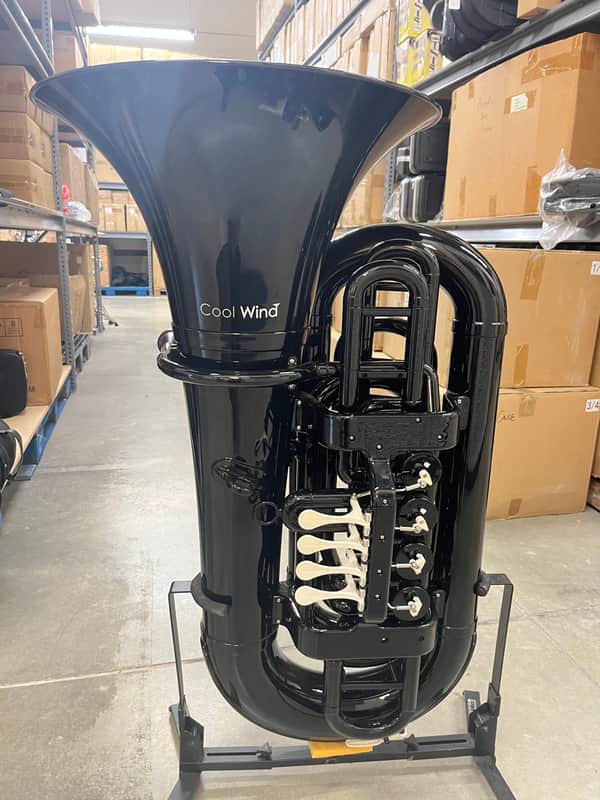 Coolwind CTU-200BK ABS Tuba, BBb, 4 Rotary valves, black, with bag, mouthpiece image 1