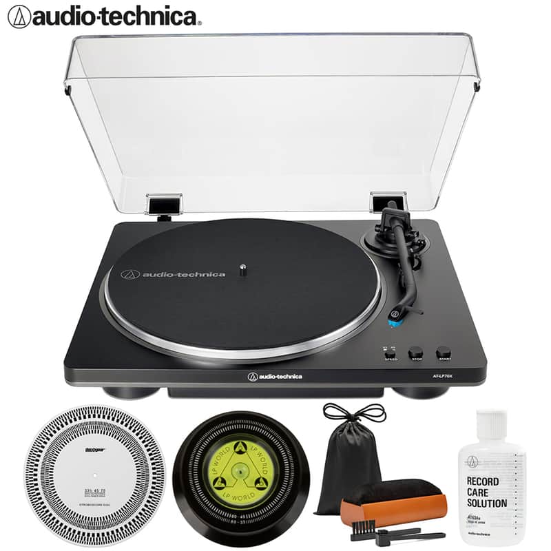 Audio-Technica AT-LP70X-BG Fully Automatic Belt-Drive Turntable w/ Record Care Bundle image 1
