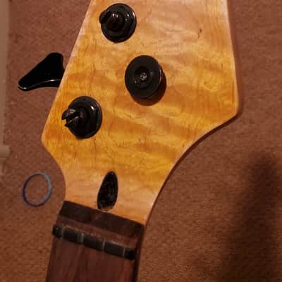 Flamed roasted satin 4 string bass neck image 2