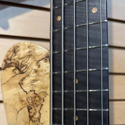 Fodera Imperial Elite, Chestnut Burl Top, Walnut Body, Alder Tone Block, Flamed Ebony Fretboard, Flamed Ebony Ramp, Chestnut Dot Inlays, Fodera/Duncan Dual Coil Pickups, Hardshell Case image 6