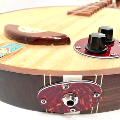 Vintage circuitbent Chinese Moon Lute Yue Qin Asian Banjo Yueqin 1960s Wood image 2