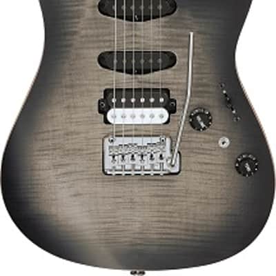 Ibanez TQM2 CUF Tom Quayle Signature Electric Guitar. Flat Charcoal Black Burst with Case image 3