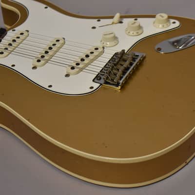 2021 Fender Custom Shop LTD GC Double Bound Stratocaster Journeyman Relic Aztec Gold w/OHSC image 10