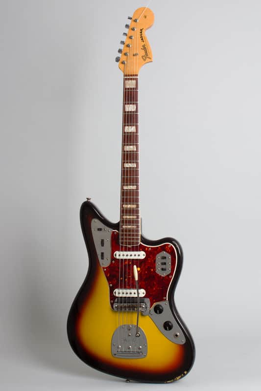 Fender  Jaguar Solid Body Electric Guitar (1966), ser. #171100, black tolex hard shell case.
