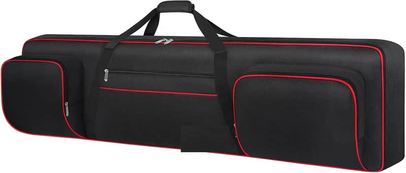 88 Key Keyboard Case Soft (Size: 53.5"x13.8"x6.8"), Padded Piano Case with Handle and Adjustable Shoulder Straps, Keyboard Gig Bag with 3 Pockets for Music Sheet Stand, Sustain Pedals, Cables image 1