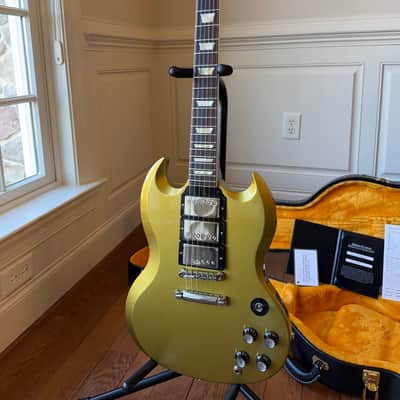 2020 Gibson Custom Shop SG Standard 3 Pickup Double Gold Factory Stinger - Gold Top image 3