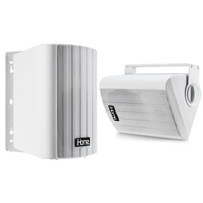 iHome IHSI-W400BT-PR-WHT 4" Inch Wall Mounted Speakers White Pair image 1
