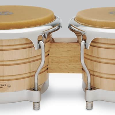 LP LP201AX-2 7-1/4" and 8-5/8" Bongos - Natural with Chrome Hardware image 2
