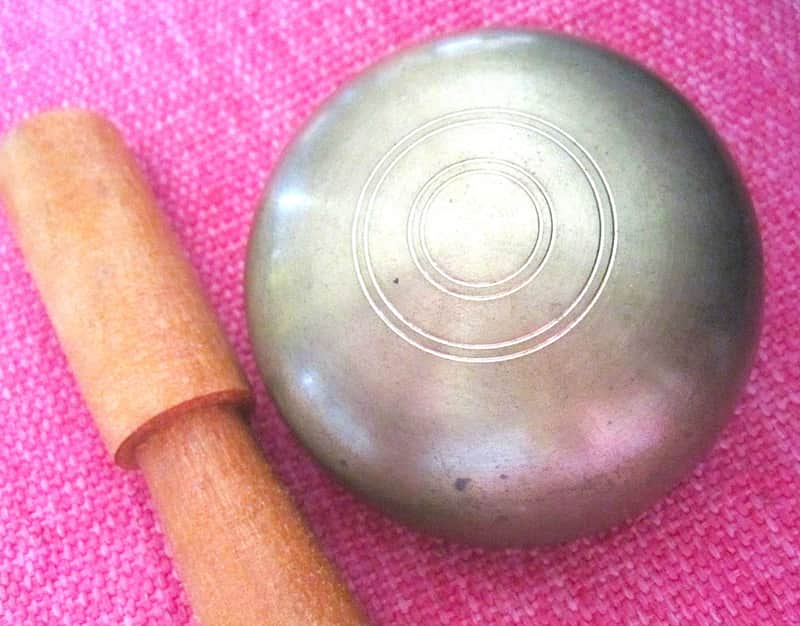 Japanese Rin Singing Bowl Cup Chime Bell with Striker - Vintage image 1