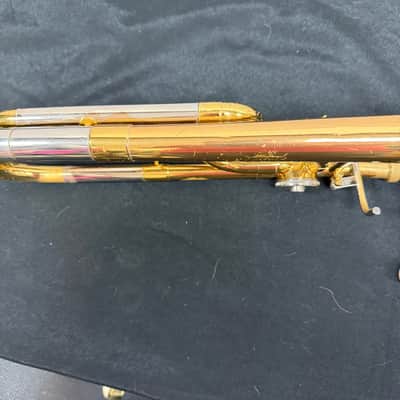 Used Yamaha YSL-448G Intermediate Bb/F Tenor Trombone with Original Case Mouthpiece Just Serviced image 9