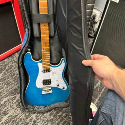 Flight Pathfinder baritone ukulele solid body  2020s - Transparent blue tiger wood image 10