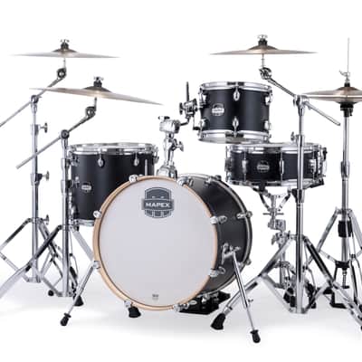 Mapex Mars Maple Matte Black BOP Drums 4pc Shell Pack 18/10/14/14 Kit | NEW | Authorized Dealer image 2