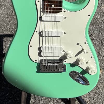 1997 Fender Jeff Beck Signature Stratocaster W/HSC Sea Foam Green Lace Sensor HSS image 2