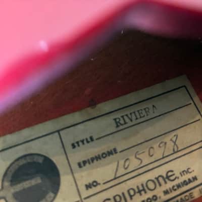 Epiphone  Riviera Blue Label  1971-75 - Cherry VIDÉO image 11