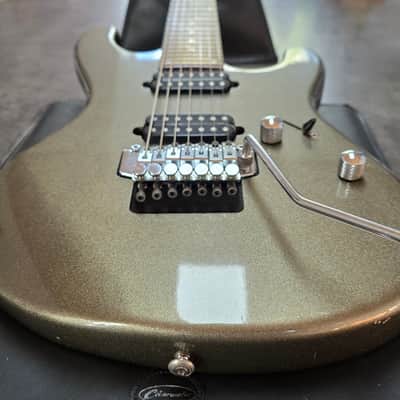 Dean Avalanche Ultra 7 String Silver Sparkle Gold Flake Seven String 24 Fret 25.5" Scale Floyd Rose HH Super Strat Electric Guitar MIK Korea Korean with hard case image 10