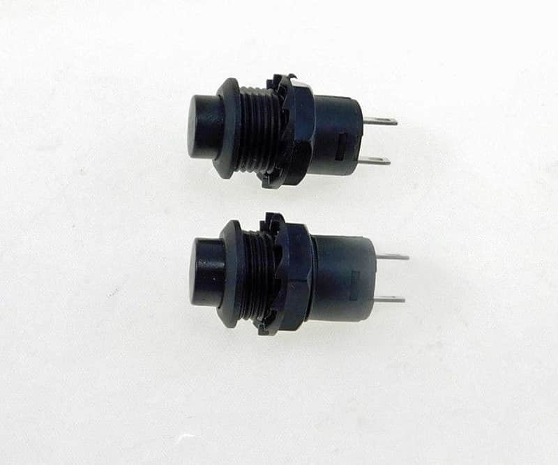 2 Pack SPST Normally Open Momentary Push Button Switch Black 32731B image 1