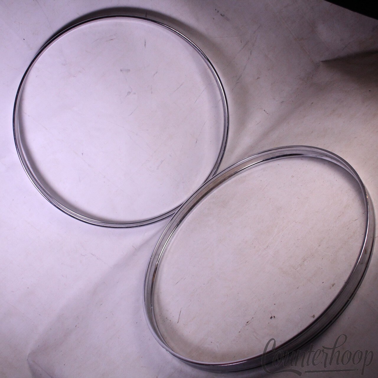 Pearl 24" Bass Drum Hoop Steel Metal Rim Vintage 70s Batter/Resonant Japan — main photograph