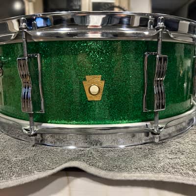 Ludwig Green Sparkle Jazz Festival Snare Drum - Excellent - 1960s image 2