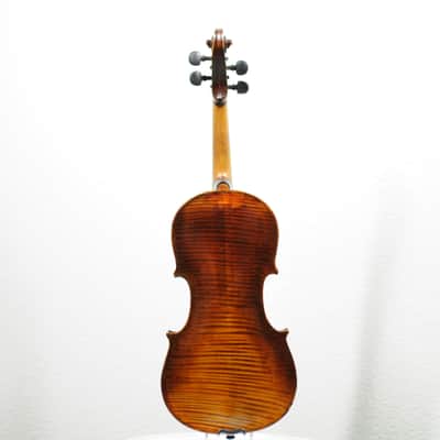 Faux Flamed Full Size Violin or fiddle c. 1900 reparied by Gosparlin of Glendale CA image 4