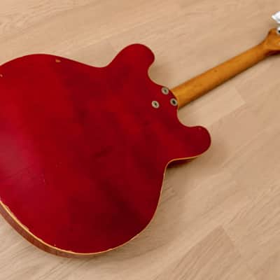 1960s Mosrite Celebrity Vintage 25" Short Scale Hollowbody Bass Cherry, USA-Made image 14