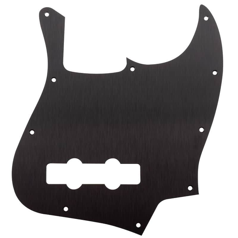 Ultra 10 Holes Anodized Aluminum J-Bass Pickguard For American Fender Standard Jazz Bass, Black image 1