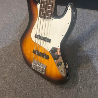 Squier Affinity j bass 5 string 2000s - Tobacco image 3