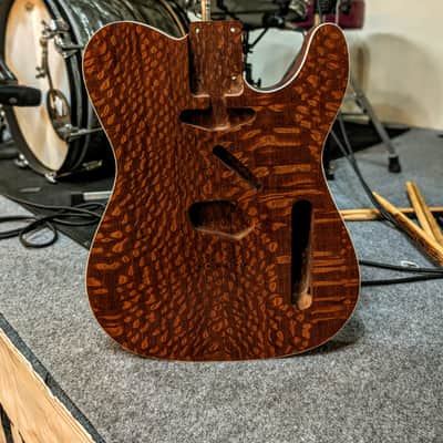 Leopard wood telecaster w/white binding image 3