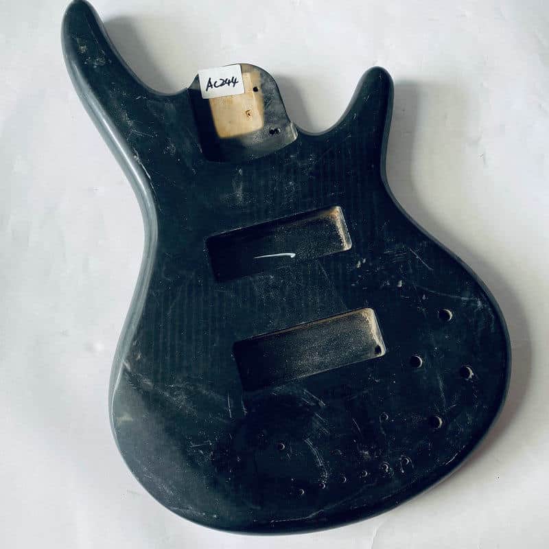 Black Solid Basswood 6 String Bass Body image 1