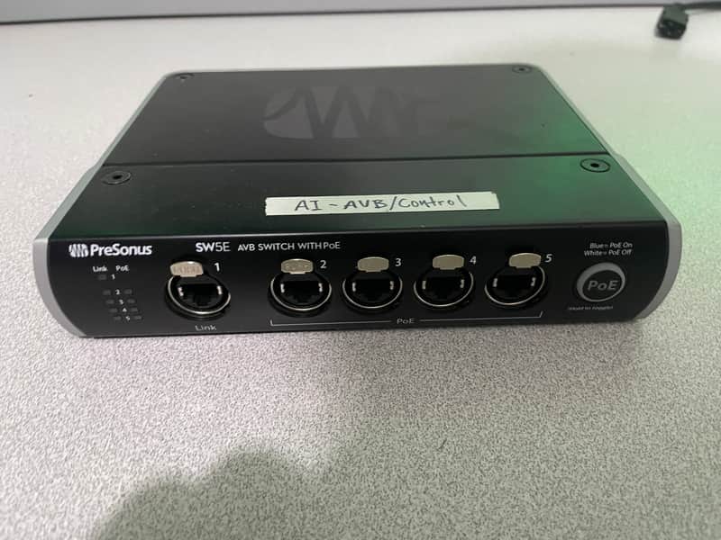 PreSonus SW5E 5-Port AVB Switch with PoE 2017 - Present - Black image 1
