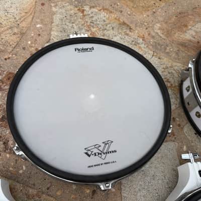 TWO Roland PD-120 WHITE and TWO pd-100" 10" Mesh Head V Drum PD120 image 5
