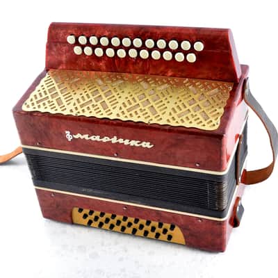 Vintage Marichka Button Accordion, USSR Concertina, Folk Instrument image 3