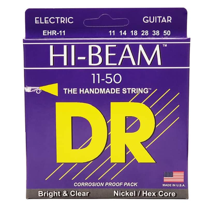 DR Strings EHR-11 Hi-Beam Nickel Plated Heavy Electric Guitar Strings 11-50 image 1