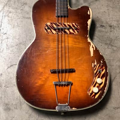 Kay Howlin’ Wolf K162 1950s Sunburst Electric Bass Owned by Payam Doostzadeh of Young The Giant image 1