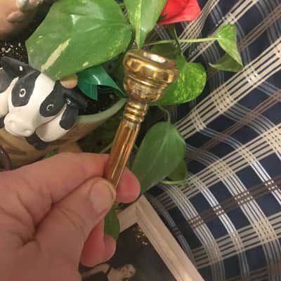 RARE GOLD PLATED HANDMADE RUDY MUCK CUSHION RIM 17-C 1930'S TRUMPET MOUTHPIECE ORIG FIN. 92% FREE SHIP image 7