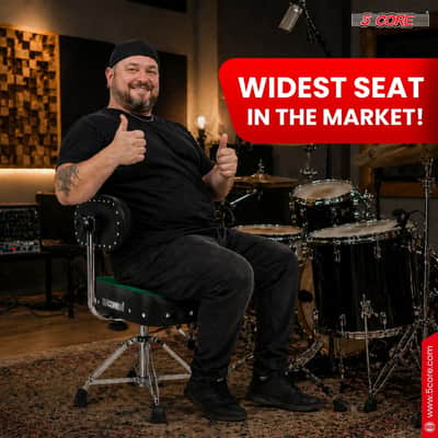 5 Core Drum Throne w Backrest 4" Padded Stool Airlift Adjustable Drummer Chair image 6