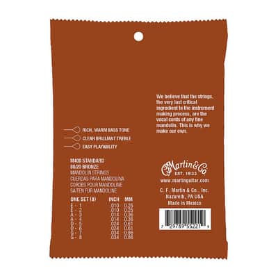 Martin Mandolin 80/20 Bronze Standard Strings (.010 - .034) image 2