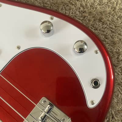 Red SX 4 String Precision Bass Style, Basswood Body with Maple Neck, Rosewood Fingerboard image 7