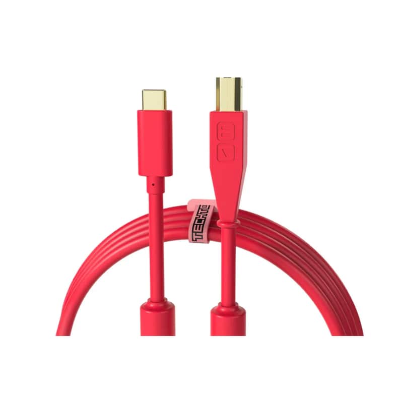 DJ TECHTOOLS Chroma Cable USB-C to B 2m Red - Cable for DJ image 1