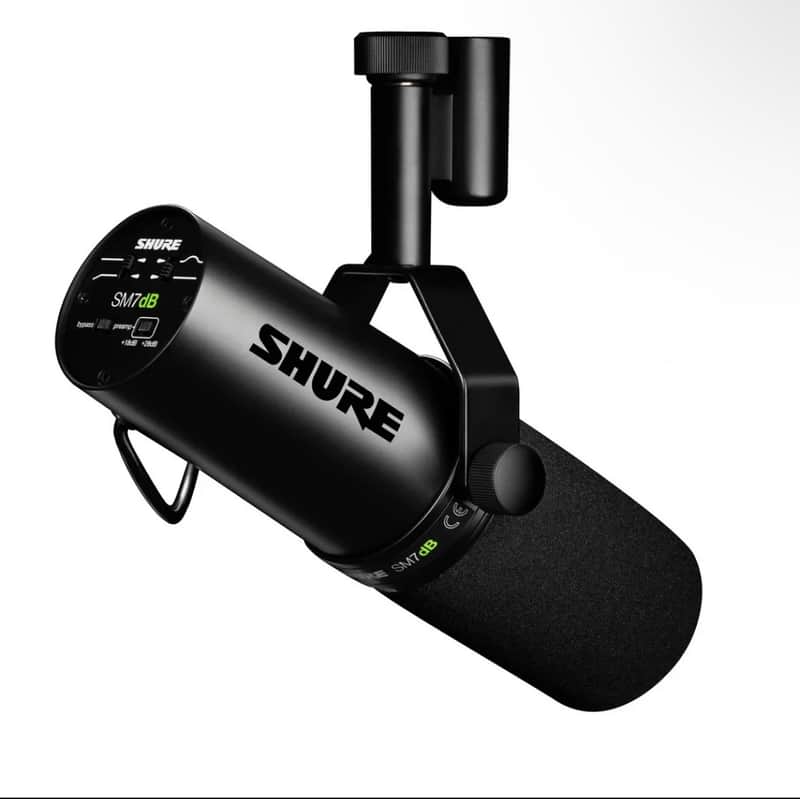 Shure SM7dB Cardioid Dynamic Microphone with Built-In Preamp 2023 - Present - Black image 1