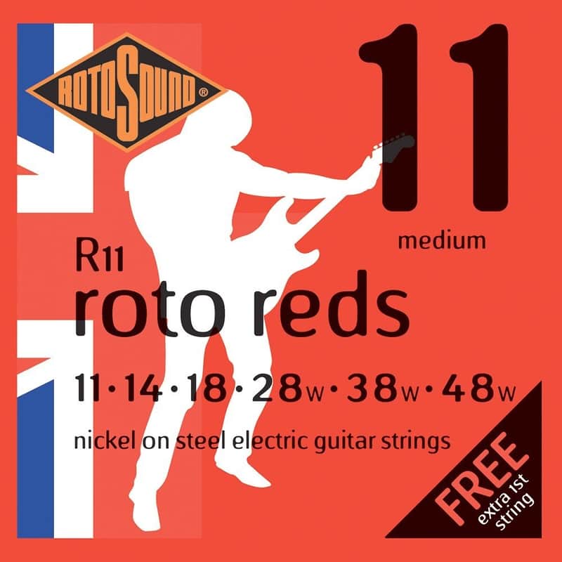 Rotosound R11 Roto Reds Nickel Coated Steel Electric Guitar Strings - Medium (11 - 48) image 1
