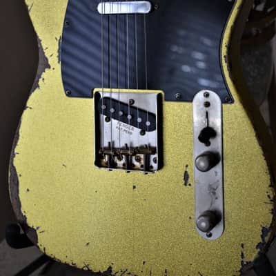 American  Fender Telecaster Custom Heavy Relic  Gold Sparkle TX Specials image 1