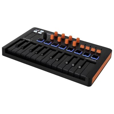 Arturia MiniLab 3 25 SlimKey Controller Bundle with 3ft Pig Hog MIDI Cable & Polishing Cloth– Orange, USB-MIDI Keyboard, 8 RGB Pads, 8 Encoders, Faders, DAW Integration, Software for Music Production image 3