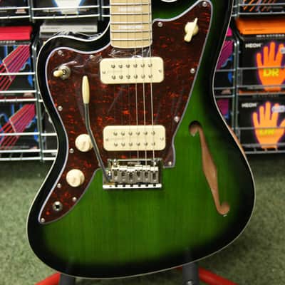 Revelation RJT60M TL semi acoustic guitar in greenburst L/H image 14
