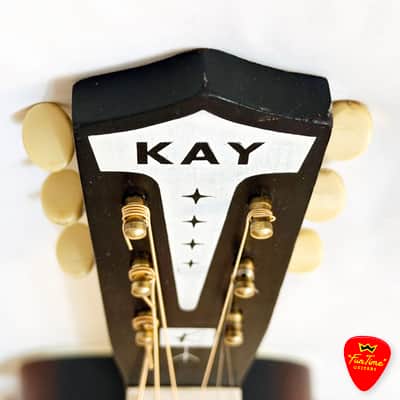 1960s Kay K1160 Parlor Guitar Tobacco Sunburst Musical Note Acoustic – “Danny” image 3