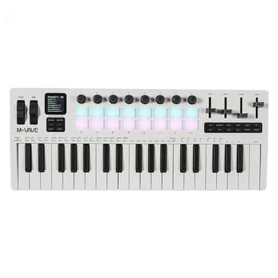 Keyboard 37 Key 3.5mm MIDI 16 RGB Drum Padswith Sound Source Supports Wireless Connection To Multiple Systems image 2
